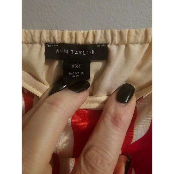 Ann Taylor fit n flare tropical print spaghetti straps midi dress sz XXL - Picture 7 of 9